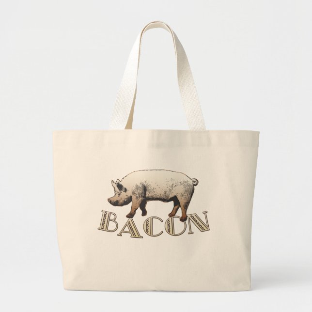Bolsa Tote Grande Acrobat BACON Pig (Frente)