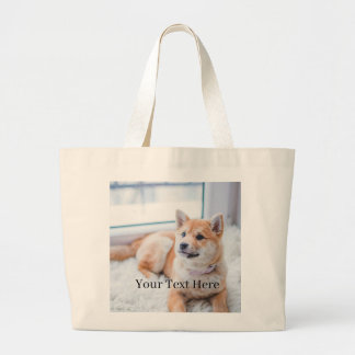 Bolsa Tote Grande Add Your Photo and Text 2 Sided Customized