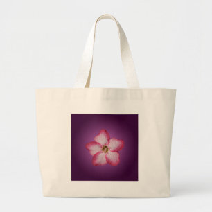 Bolsa Tote Grande Adenium Flor Flora Gradiente Violeta Rosa