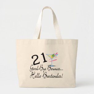 Bolsa Tote Grande Adeus barman do leão-de-chácara 21 olá!