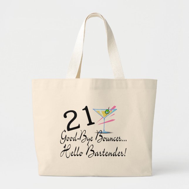 Bolsa Tote Grande Adeus barman do leão-de-chácara 21 olá! (Frente)