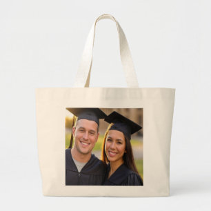 Bolsa Tote Grande Adicionar Foto de Formatura Personalizada