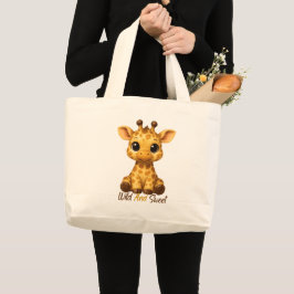 Bolsa Tote Grande Adorable Baby Giraffe Tote Bag
