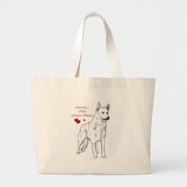 Bolsa Tote Grande Adorado Por Um German shepherd Branco