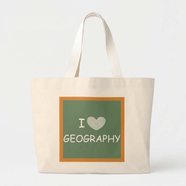 Bolsa Tote Grande Adoro Geografia (Frente)