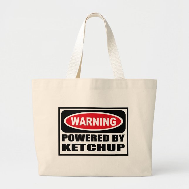 Bolsa Tote Grande Advertência PSTA pelo saco da KETCHUP (Frente)