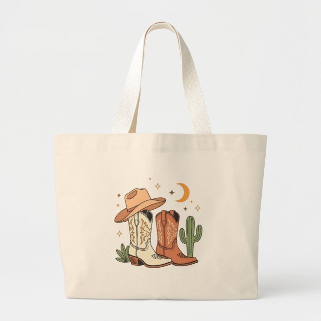 Bolsa Tote Grande Aesthetic Cowgirl  Pastel Western Desert Vibes  (Frente)