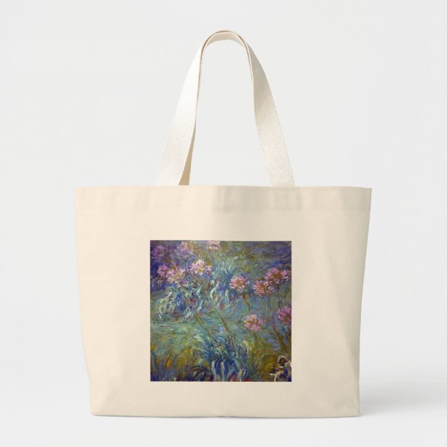 Bolsa Tote Grande Agapanthus de Claude Monet (Frente)