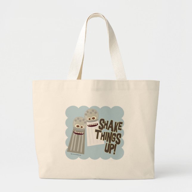 Bolsa Tote Grande Agite As Coisas Com Pimenta De Sal Divertido (Frente)