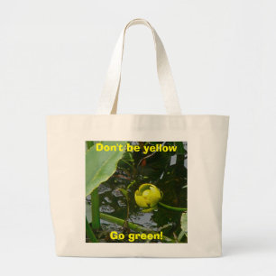 Bolsa Tote Grande Água Amarela, fique verde! Tote Bag