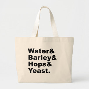 Bolsa Tote Grande Água & Cevada & Saltos & Levedura  Ingredientes D