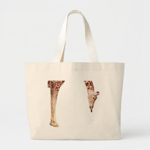 Bolsa Tote Grande Aguarela do animal dos animais selvagens do girafa