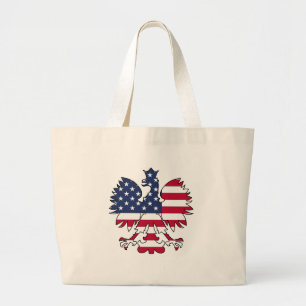 Bolsa Tote Grande Águia Polonesa Americana