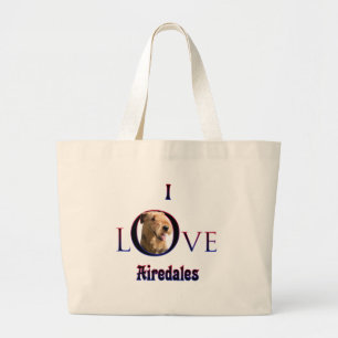Bolsa Tote Grande Airedale Terrier I Love