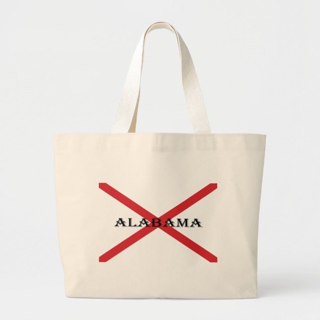 Bolsa Tote Grande Alabama e Flag jtcn (Frente)