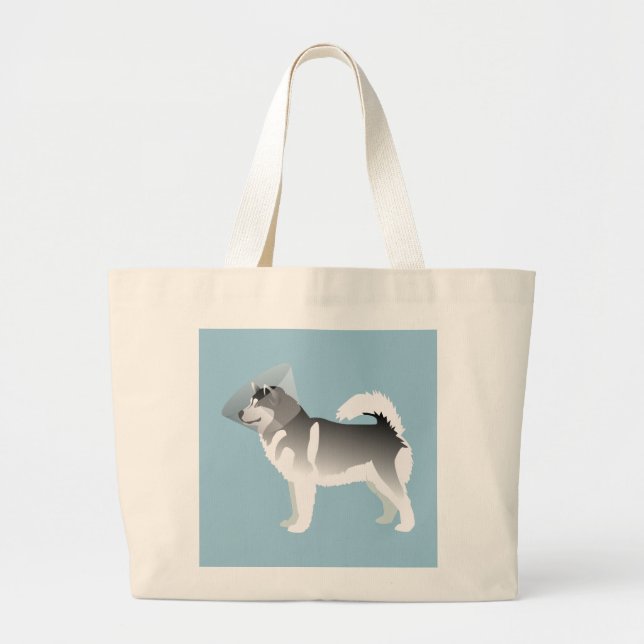 Bolsa Tote Grande Alaskan Malamute se dê bem em breve Design (Frente)