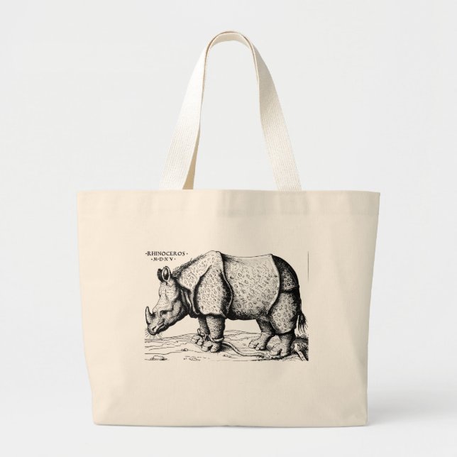Bolsa Tote Grande Albrecht Durer - rinoceronte (Frente)