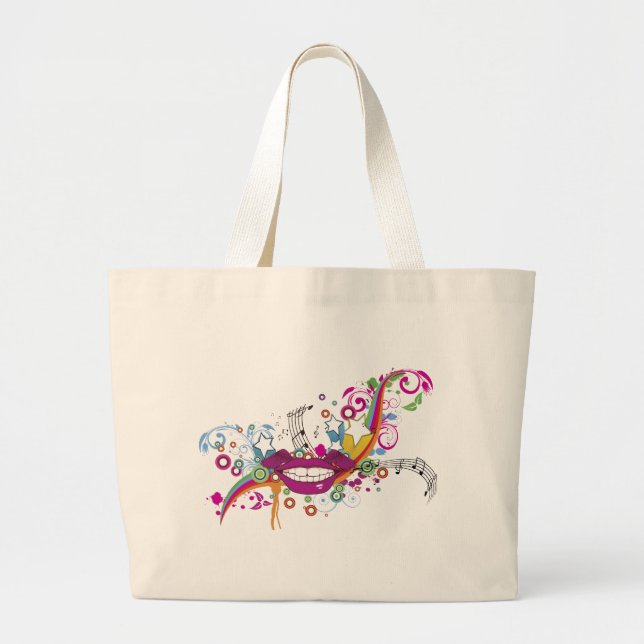 Bolsa Tote Grande Alegria da música (Frente)