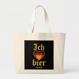 Bolsa Tote Grande Alemão Ich Heart Bier Oktoberfest Funny Bavarian