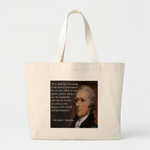 Bolsa Tote Grande Alexander Hamilton & Enemy Citação Principal da Na