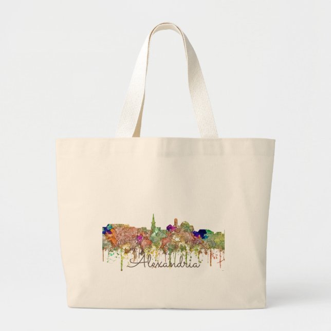 Bolsa Tote Grande Alexandria, Virginia Skyline - Tote Bags (Frente)