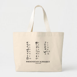 Bolsa Tote Grande Alfabeto de Phoenician (criptografia da