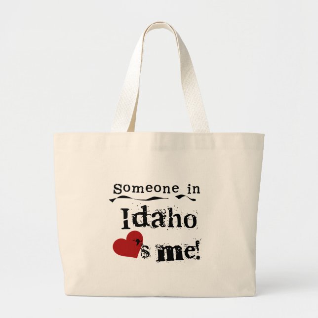 Bolsa Tote Grande Alguém em Idaho ama-me (Frente)