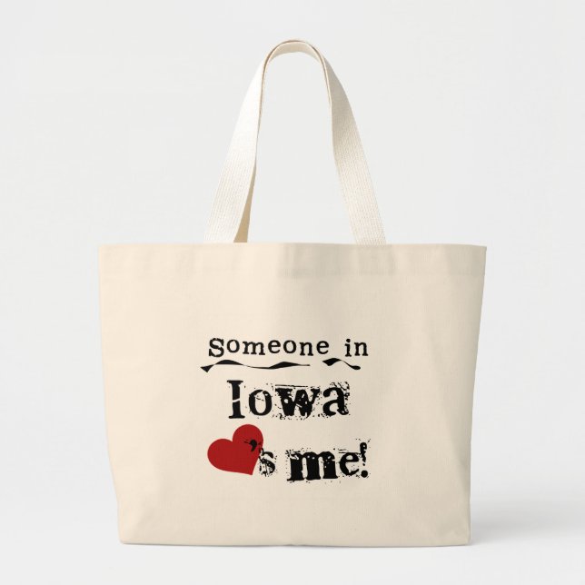 Bolsa Tote Grande Alguém em Iowa ama-me (Frente)