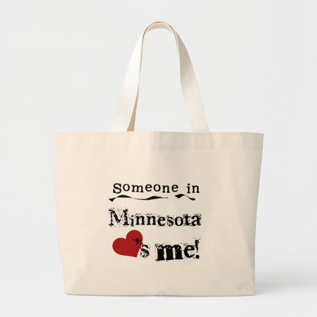 Bolsa Tote Grande Alguém em Minnesota ama-me (Frente)