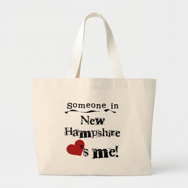 Bolsa Tote Grande Alguém em New Hampshire ama-me (Frente)