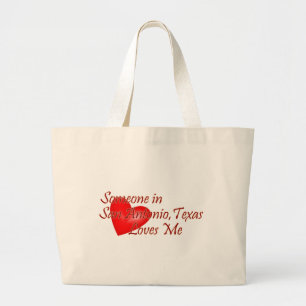 Bolsa Tote Grande Alguém em San Antonio Texas ama-me