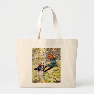 BOLSA TOTE GRANDE ALICE E O COELHO BRANCO
