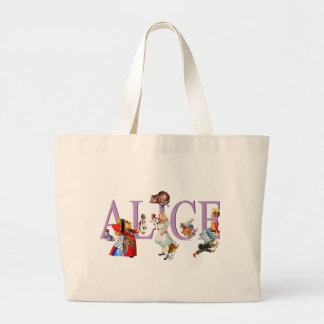 Bolsa Tote Grande Alice no país das maravilhas e amigos