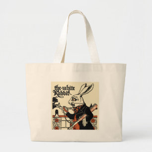 Bolsa Tote Grande Alice White Rabbit Classic Wonderland