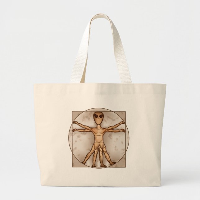 Bolsa Tote Grande Alienígena de Vitruvian (Frente)