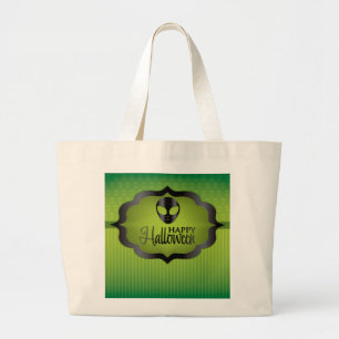 Bolsa Tote Grande alienígena verde do Halloween