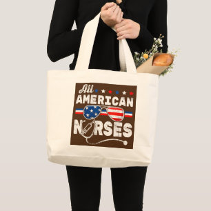 Bolsa Tote Grande all american nurse 4th of july patriotic usa flag