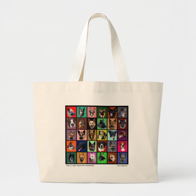 Bolsa Tote Grande Almas do arco-íris do DM (Frente)