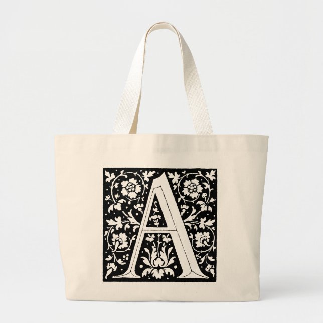 Bolsa Tote Grande Alphabet Renascentista - Letra A Totebag (Frente)
