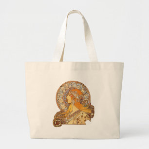Bolsa Tote Grande Alphonse Mucha - zodíaco