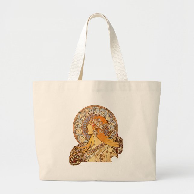 Bolsa Tote Grande Alphonse Mucha - zodíaco (Frente)