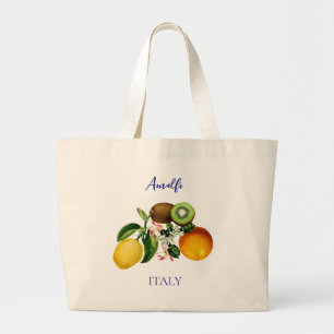 Bolsa Tote Grande Amalfi Coast Lemons Flowers Itália