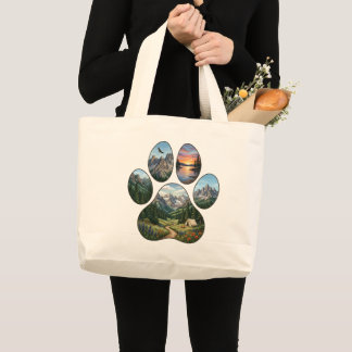 Bolsa Tote Grande Amante Da Natureza Paisagem Montanhosa Gráfico De