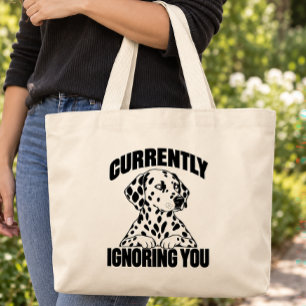 Bolsa Tote Grande Amante de Cachorro Dalmatiano Antissocial Sarcásti