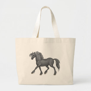 Bolsa Tote Grande Amante de Cavalos Equestre Pônei Cowboy Cowgirl Oc