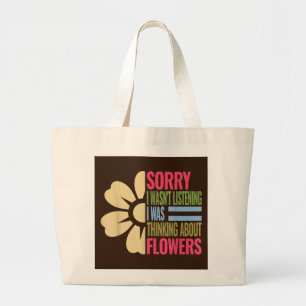Bolsa Tote Grande Amantes de flores engraçados jardinando arte de pa