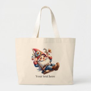 Bolsa Tote Grande Amantes de jardinagem de gnomos