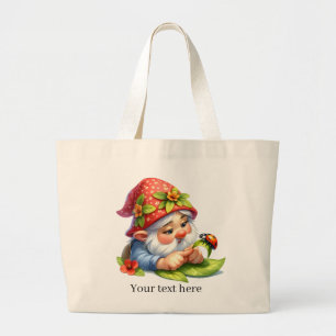 Bolsa Tote Grande Amantes de jardinagem de gnomos bonitos Grandes