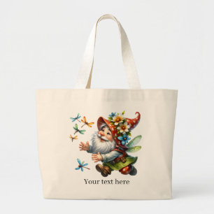 Bolsa Tote Grande Amantes do jardim de gnomos
