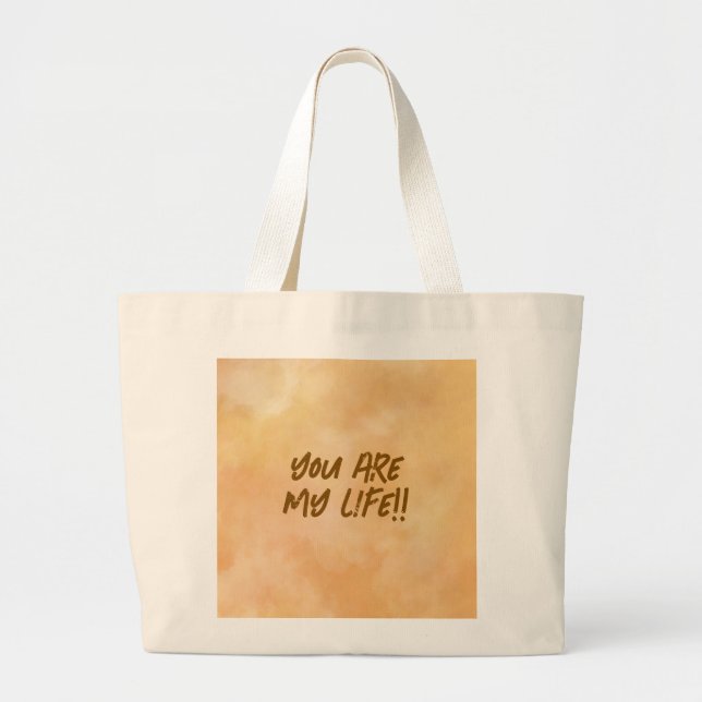 Bolsa Tote Grande Amarelo - Dia de os namorados castanho (Frente)